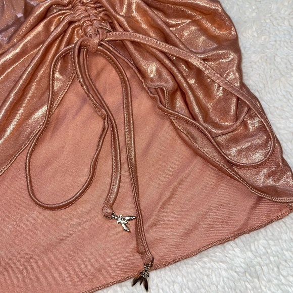 Patrizia Pepe Metallic Rose Gold Skirt - Picture 2 of 8